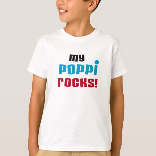 Meine Poppi Rocks T - Shirt und Geschenke (Vorderseite)