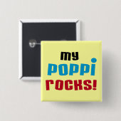 Meine Poppi Rocks T - Shirt und Geschenke Button (Vorne & Hinten)