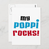 Meine Poppi Rocks T - Shirt und Geschenke Postkarte (Vorne/Hinten)