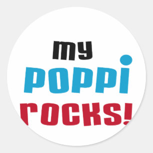 Meine Poppi Rocks T - Shirt und Geschenke Runder Aufkleber