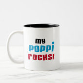 Meine Poppi Rocks T - Shirt und Geschenke Zweifarbige Tasse (Links)