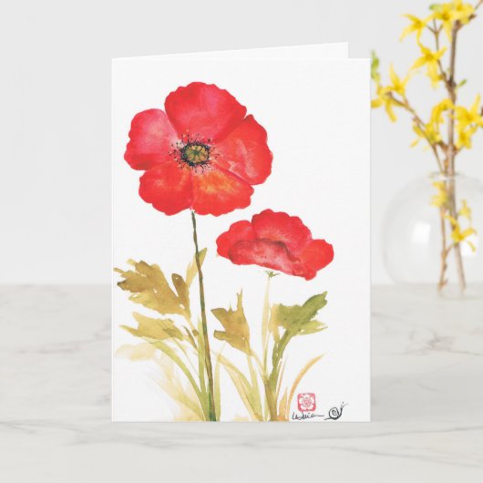 Meine Poppies Karte (Gelbe Blume)