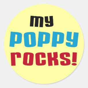 Meine Poppy Rocks T - Shirt und Geschenke Runder Aufkleber