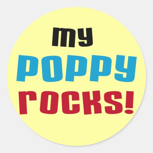 Meine Poppy Rocks T - Shirt und Geschenke Runder Aufkleber (Vorderseite)