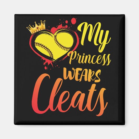 Meine Princess Wears reinigt Softball-Mama Basebal Magnet (Vorne)