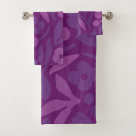 Meine Prinzessin Lieben Lila glücklich große Blume Badhandtuch Set