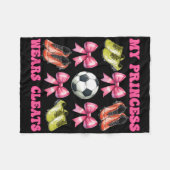 Meine Prinzessin trägt Stollen Fußballmutter Mutte Fleecedecke (Vorderseite (Horizontal))