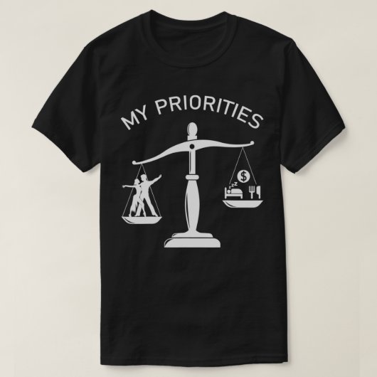 Meine Prioritäten Salsa Tipps Cool Salsa Danc T-Shirt (Design vorne)