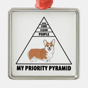 Meine Prioritätenpyramide Corgi Ornament Aus Metall