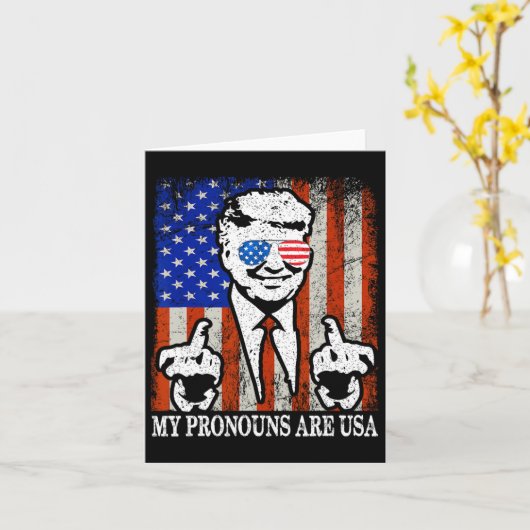 Meine Pronomen sind die patriotische amerikanische Karte (Gelbe Blume)