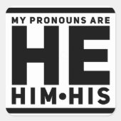 Meine Pronomen sind er SEIN Quadratischer Aufkleber (Vorderseite)