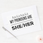 Meine Pronomen sind ihre Grunge Doodles Rechteckiger Aufkleber (Umschlag)