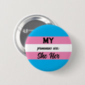 Meine Pronomen sind sie, Geschlechtsidentität Button (Vorne & Hinten)