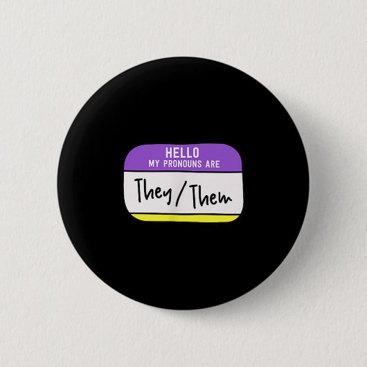 Meine Pronomen Sind Sie Sie Geschlecht Nichtbinär Button (Vorderseite)