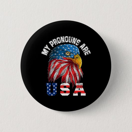 Meine Pronomen sind US-Amerikaner am 4. Juli. Button (Vorderseite)
