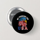 Meine Pronomen sind US-Amerikaner am 4. Juli. Button (Vorne & Hinten)