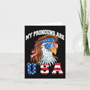 Meine Pronomen Sind Usa Adler Amerikanisch Lustig Karte