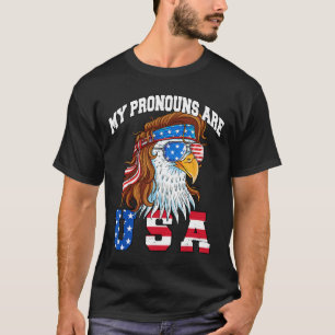 Meine Pronomen Sind Usa Adler Amerikanisch Lustig T-Shirt