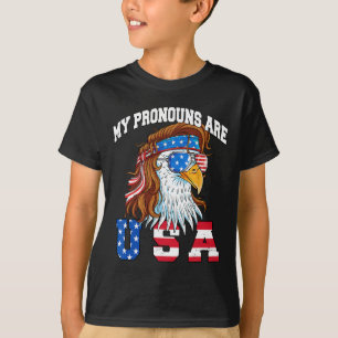 Meine Pronomen Sind Usa Adler Amerikanisch Lustig T-Shirt