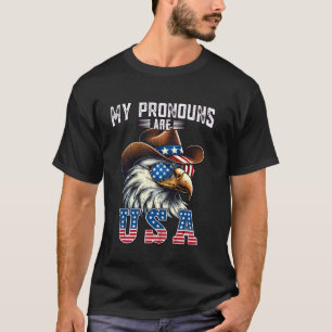 Meine Pronomen sind USA Eagle American Cowboy Hat  T-Shirt