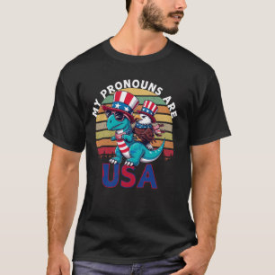 Meine Pronomen sind USA Eagle American Funny 4. Ju T-Shirt