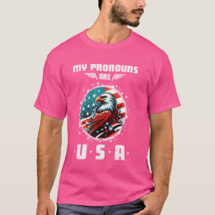 Meine Pronomen sind USA Eagle American Funny 4. Ju T-Shirt