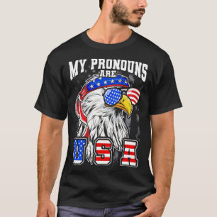 Meine Pronomen sind Usa Eagle American Funny 4. Ju T-Shirt