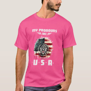 Meine Pronomen sind USA Eagle Funny 4. Juli Amerik T-Shirt