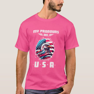 Meine Pronomen sind USA Eagle Funny 4. Juli Amerik T-Shirt