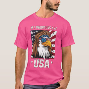 Meine Pronomen sind USA Eagle Funny 4. Juli Amerik T-Shirt
