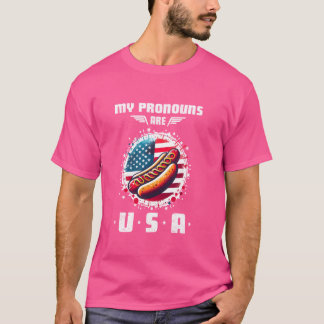 Meine Pronomen sind USA Funny 4. Juli American Say T-Shirt