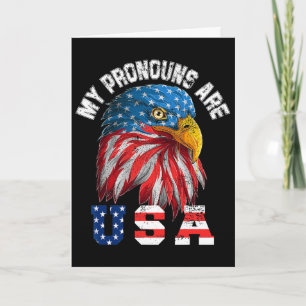 Meine Pronomen Sind Usa Lustiger Adler 4. Juli Ame Karte