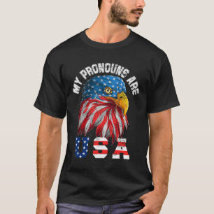 Meine Pronomen Sind Usa Lustiger Adler 4. Juli Ame T-Shirt