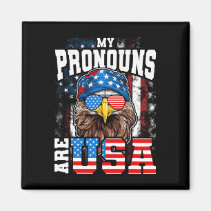 Meine Pronomen sind Usa Patriotic Eagle Funny 4. J Magnet
