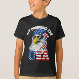Meine Pronomen sind Usa Patriotic Eagle Funny 4. J T-Shirt