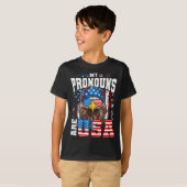 Meine Pronomen sind Usa Patriotic Eagle Funny 4. J T-Shirt (Vorne ganz)