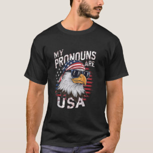 Meine Pronomen sind USA Patriotic Eagle Funny 4. J T-Shirt