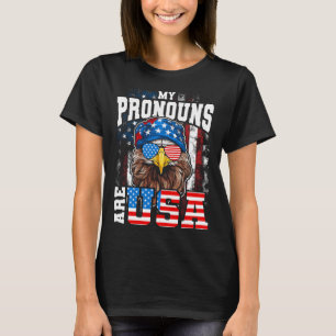 Meine Pronomen sind Usa Patriotic Eagle Funny 4. J T-Shirt