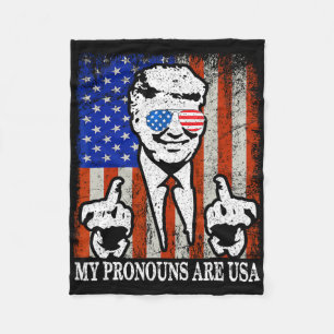 Meine Pronomen Sind Usa Patriotische Amerikanische Fleecedecke