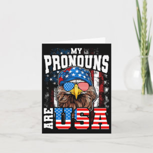 Meine Pronomen Sind Usa Patriotischer Adler Lustig Karte