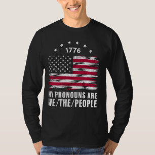 Meine Pronomen sind wir, die amerikanische Flagge  T-Shirt