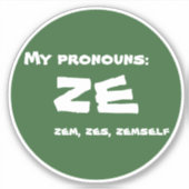 Meine Pronouns Ze Aufkleber (Vorderseite)