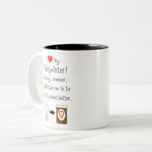 Meine Pudelpointer Liebe-Erdnussbutter Zweifarbige Tasse (Vorderseite Links)