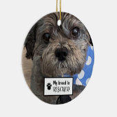 Meine Rasse ist gerettet Foto Keramik Ornament (Rechts)