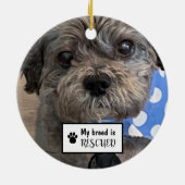 Meine Rasse ist gerettet Foto Keramik Ornament (Hinten)