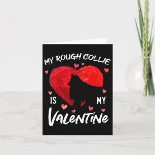 Meine raue Collie ist mein Valentinherz Rough Coll Karte