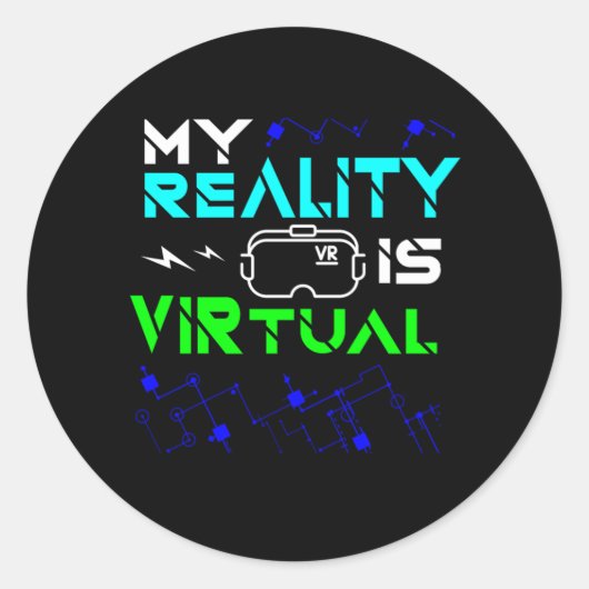 Meine Realität ist, dass Virtual Gamer Gaming VR G Runder Aufkleber (Vorderseite)