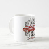 Meine Regeln Klassisches rotes Auto Retro Mechanik Kaffeetasse (Vorderseite Links)