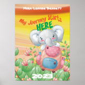 Meine Reise beginnt hier mit Name Kids Room Poster (Vorne)