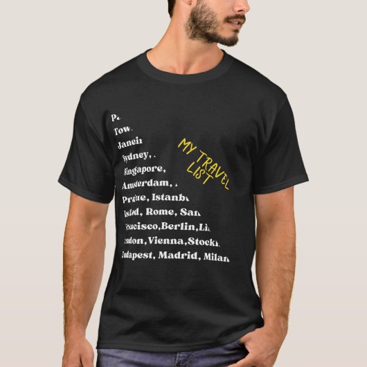 Meine Reiseliste T-Shirt (Vorderseite)